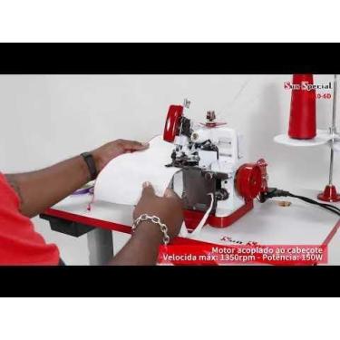 Imagem de Máquina Costura Overlock Portátil Semi Industrial 01 Agulha 03 Fios 15