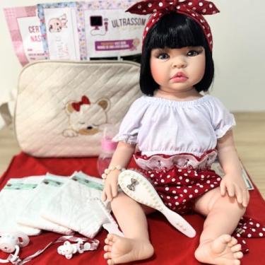 Imagem de Bebê Reborn Boneca Em Silicone Com Bolsa Maternidade Enxoval Completo