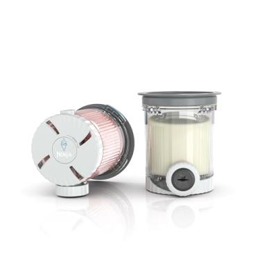 Imagem de Ninja Swirl by CREAMi Pints and Lids - pacote com 2, compatível com NC700 Series Ninja Swirl Ice Cream & Soft Serve Makers, livre de BPA e lavável na lava-louças, tampas cinza, XSK7PNTLD2