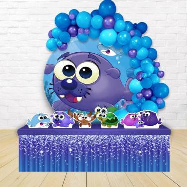 Imagem de Kit Festa Painel Redondo Lubinho, o Lobo Marinho 1,50 Diâmetro - IMPAK