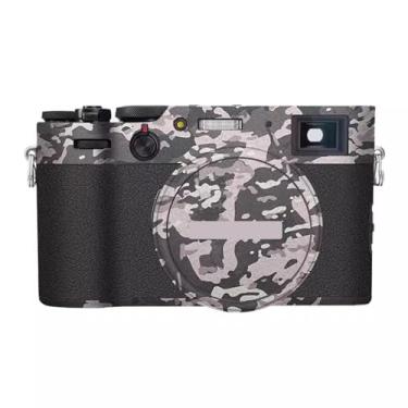 Imagem de JERXTTON Película protetora para câmera antirarranhões Película protetora para Fujifilm X100VI X100 VI (camuflagem de campo preta)