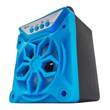 Imagem de Mini Caixa de Som Speaker Bluetooth Portátil Rádio Entrada Pendrive e Micro SD SPK-01 Recarregável (Azul)