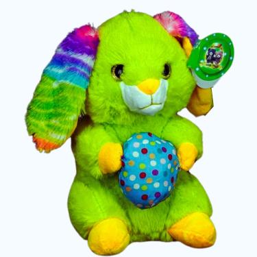 Imagem de Brinquedo Pelucia Coelhinho da Pascoa Verde 25cm para Criança Presente Decoração