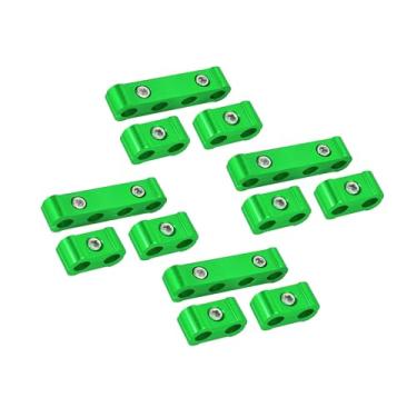 Imagem de VekAuto 4 conjuntos 8 mm motor carro vela de ignição separador de fios teares divisor organizador braçadeira liga de alumínio verde acessórios automotivos