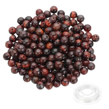 Imagem de PATIKIL Contas de aventurina de 10 mm, 100 peças de contas redondas de pedras preciosas naturais contas de pedra lisa olho de tigre de jade contas de vidro soltas para colar, pulseira, joias, faça