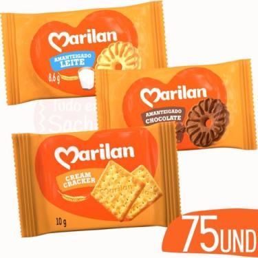 Imagem de Biscoito Sache Leite Chocolate e Cracker Marilan 10g - 75 Un