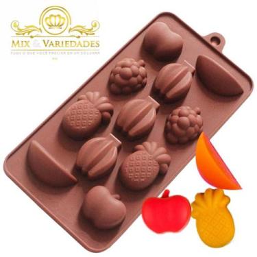 Imagem de Forma De Silicone Frutas: Abacaxi, Banana, Maçã E Uva - Mix&Variedades