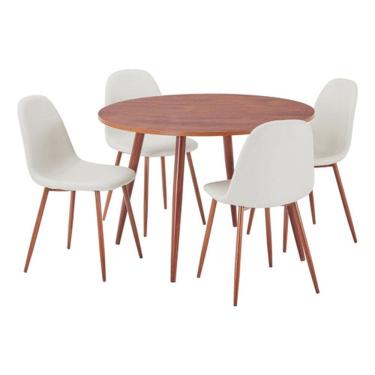 Imagem de Conjunto De Jantar Mesa 110cm E 4 Cadeiras Madeira Aco - Ora