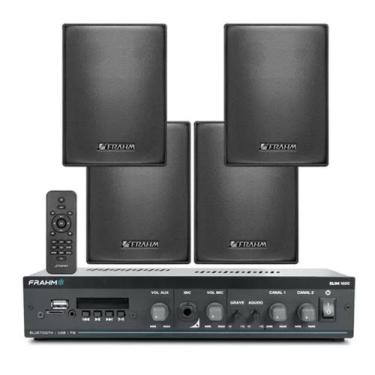 Imagem de Kit Amplificador Frahm SLIM 1600 G5 60W Bluetooth 5.0  4 Caixas PS 200