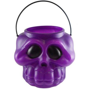 Imagem de Balde Halloween Cabeça De Esqueleto Roxo