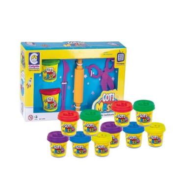 Imagem de Kit Brinquedo Infantil Massinha de Modelar Confeiteiro 10 Potes de Cot