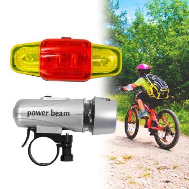 Imagem de Lanterna Bike Farol Luz De Bicicleta Dianteira Traseira Pisca Sinaliza