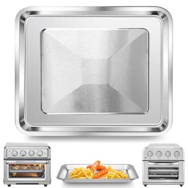 Imagem de GCQ Substituição da bandeja da fritadeira a ar Cuisinart TOA-28 TOA-29 AFR-25 Torradeira Air Fryer Forno de convecção, aço inoxidável 304, panela, torradeira, forno, acessórios de substituição