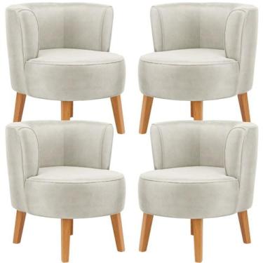 Imagem de Conjunto 4 Cadeiras Estofadas para Sala de Espera Confortavel Tecido V