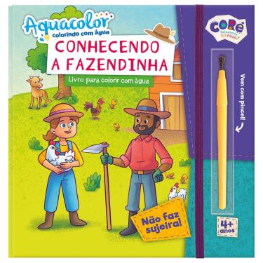 Imagem de Livro Aquacolor Infantil Interativo Conhecendo a Fazendinha com Pincel