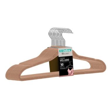 Imagem de Cabide de Veludo Bege 42cm My Closet Ordene 10 Unidades