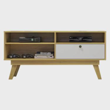 Imagem de Rack para Tv Até 50 Polegadas 1 Porta Houston Valdemóveis Cinamomo Off White