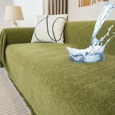 Imagem de Waterproof Couch Cover, Large Anti-Scratch and Wrinkle-Resistant Sofa Cover, Easy to Remove and Wash Sofa Cover, Pet-Friendly Wear-Resistant Sofa Cover for Living Room(Green,71 * 52in)