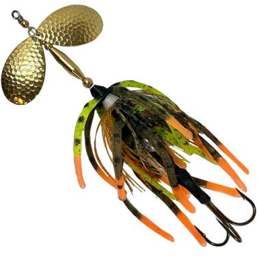 Imagem de Delong Lures - The Berserker, Iscas de pesca Bucktail - Jig Bucktail com Spinner, Iscas Musky & Pike Spinnerbaits, equipamento para pesca em água doce e salgada, feito nos EUA - (poleiro)