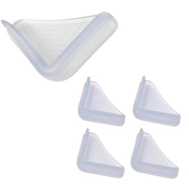 Imagem de Protetor de Canto Silicone Incolor Kit 4 Unidades Quina Mesa Madeira V