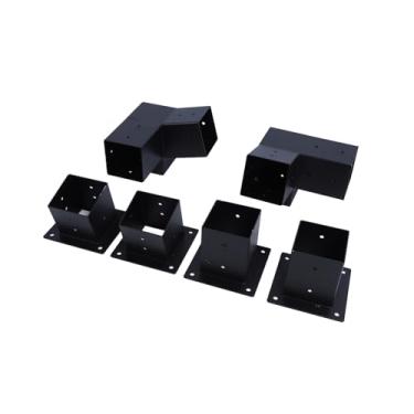 Imagem de Suportes de Pérgula, Kit de Suporte de Montagem de Pérgula de Telhado Inclinado de 3 Vias, Vigas de Madeira, Kit de Suporte de Madeira Elevado para Quintais, Parques e Quintais