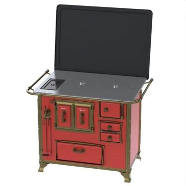 Imagem de Fogao a Lenha GII N 2 Renaissance Vermelho Cald