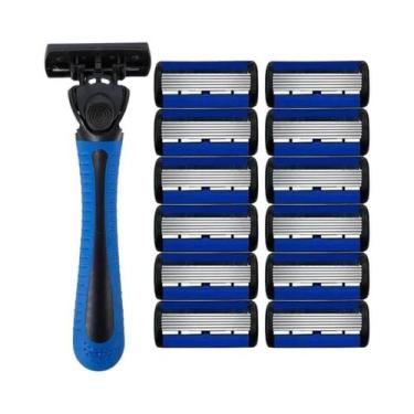 Imagem de Lâmina De Segurança De Aço Inoxidável De 6 Camadas Navalha Manual Lavá