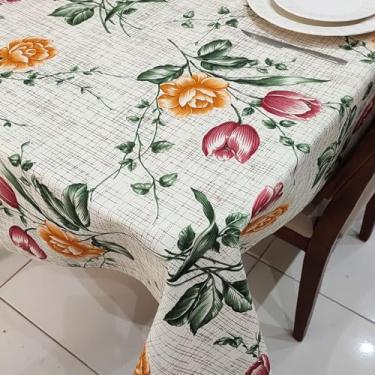 Imagem de Toalha de Mesa Retangular 6 Lugares Linhão Estampado 2,20m X 1,40m Sala/Jantar(Tulipas)