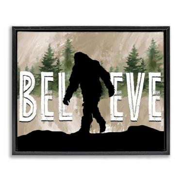 Imagem de Stupell Industries Believe Rustic Mythical Creature Black Framed Floater Canvas Wall Art, design by Nicole DeCamp, 25 x 31