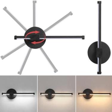Imagem de Luminária 31cm Barra Linear LED 3 Cores Giro 330 Graus Metal Silicone 