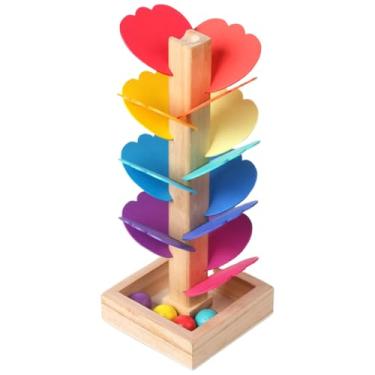 Imagem de Kids Wooden Music Tree Toy, Marble Sound Tree Run Toy | Bola de mármore de mármore brinquedos de classificação de cores,Jogo de cognição colorida para meninos, meninas, crianças pequenas, crianças, cr