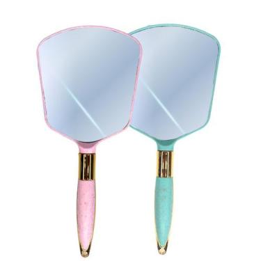 Imagem de Kit 4 Espelhos De Mão Maquiagem Salão Beleza Luxo 24cm - Riodeouro