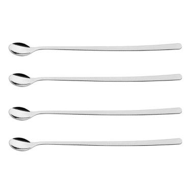 Imagem de Kit 4 Colheres Bailarina Inox Para Drinks Gin Coquetel Suco