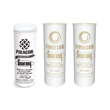 Imagem de Kit FixaCor + 2 Corante de Roupas Bege Guarany