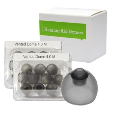 Imagem de Cúpulas de aparelho auditivo para substituições Phonak, cúpulas de aparelho auditivo Phonak 2 pacotes (20 cúpulas), cúpulas universais para acessórios de aparelho auditivo Phonak (cúpula ventilada, M)