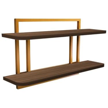 Imagem de Prateleira Decorativa 60x15 Sala Escritório Quarto Zafra - dourado/villandry