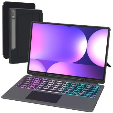 Imagem de SNOODU for Samsung Galaxy Tab S9 Ultra/S8 Ultra/S10 Ultra 14.6 Keyboard Case: 7 Colors Backlit Keyboard with Trackpad,Smart Touchpad Magnetic Detachable Keyboard Cover for 14.6 inch Tab