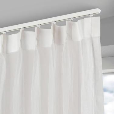 Imagem de Trilho De Cortina De Teto De Alumínio, Trilho De Cortina Reta, Cortinas De Divisor De Quarto Cortinas Para Trilho De Cortina Montado No Teto Para Cortinas,divisor De Quar, White, 4M (13.1FT)