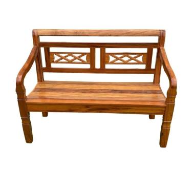 Imagem de Banco Namoradeira 2 Lugares Madeira Peroba Rosa Modelo X Sudeste Rústico