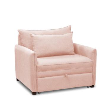 Imagem de Poltrona Cama Retrátil Solteiro com Rodízio Cloe Bouclê Rosê E03 - D`Rossi