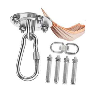 Imagem de WeiLaiKeQi Cabides de balanço Gancho de balanço Ferragens de aço inoxidável Ganchos de rede resistentes Kit de suspensão de rede para assento de ioga interno