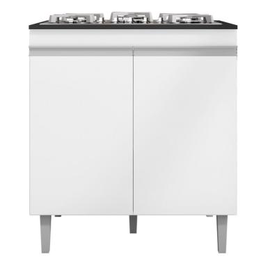 Imagem de Balcão Com Tampo Para Cooktop 5 Bocas 2 Portas Andréia Branco - Ajl Móveis