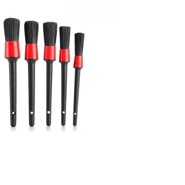 Imagem de Jogo de Pincel detalhamento e limpeza Automotivo Automotiva Jogo com 5 peças de tamanhos diferentes