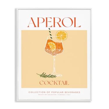 Imagem de Stupell Industries Minimal Aperol Cocktail Branco Emoldurado Giclee Art Design por Lettered and Fored, 61 x 76 cm