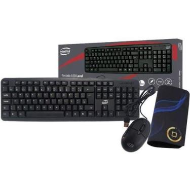 Imagem de Kit Teclado E Mouse Basico Com Fio Usb Qualidade Newlink Oex, Preto
