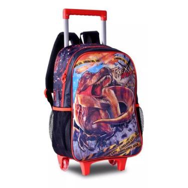 Imagem de Mochila de Carrinho Escolar Clio TX23012K Dinossauro T-Rex Attack - Cl