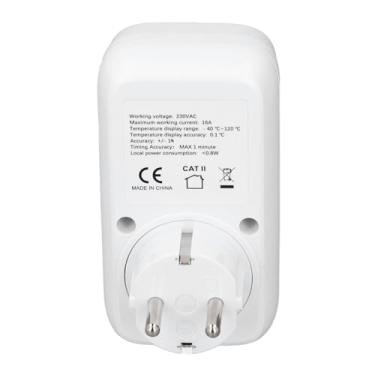 Imagem de Saída do Termostato Digital Alertas de Alta e Baixa Temperatura Aquecimento Automático Resfriamento Sonda à Prova D'água Display Retroiluminado 230V 16A Estufas Incubadoras