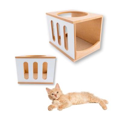 Imagem de Nicho Para Gato 1pç Montado Acompanha Kit Fixação Casa para Gato Linha
