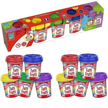 Imagem de Kit 10 Massas Divertidas Brinquedo Massinha Tutti Frutti