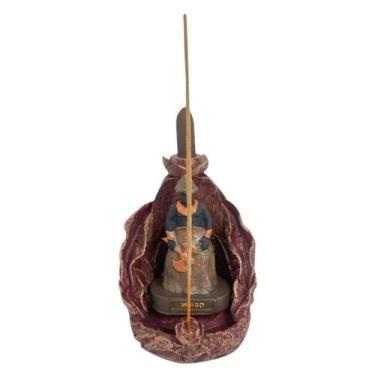 Imagem de Incensário Cascata Folha Xangô 12 Cm Marrom Em Resina - Lua Mística - 